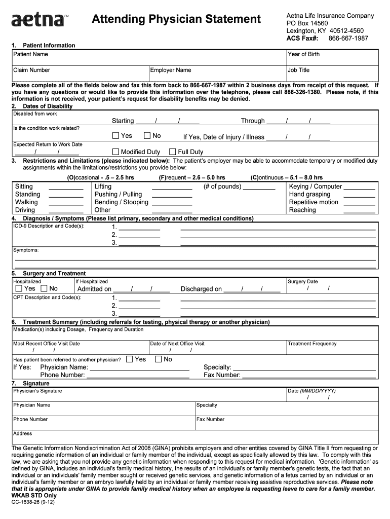 Aetna Short Term Disability Forms Fill Out And Sign Printable Pdf Template Signnow