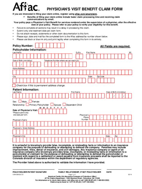 Aflac Cancer Claim Forms Print