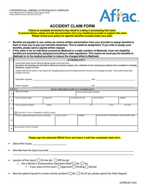 Aflac Printable Claim Forms Printable Forms Free Online