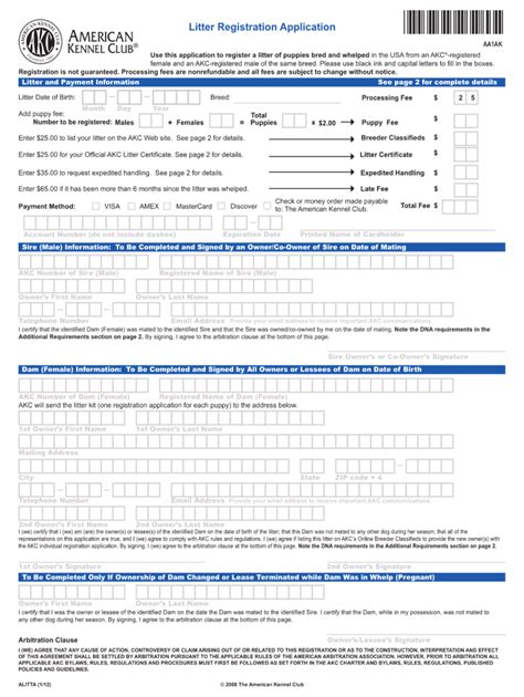 Akc Registration Cost Fill Online Printable Fillable Blank Pdffiller