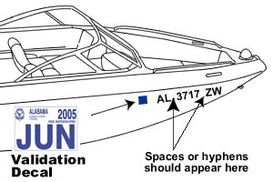 Alabama Boat Registration Numbers Al Lettering