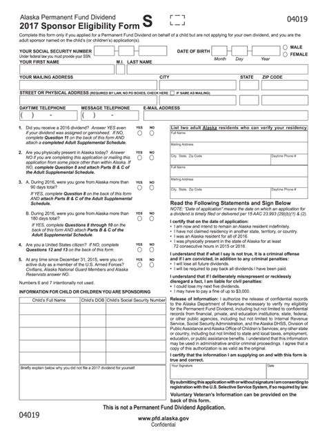 Alaska Pfd Printable Application Printable Application