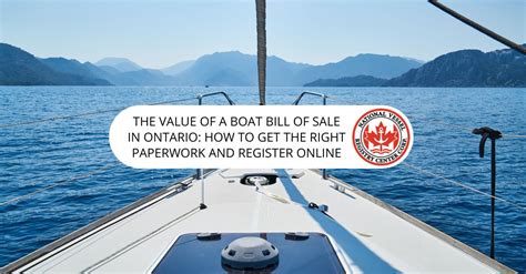 All About The Boat Bill Of Sale In Ontario And Simple Registration