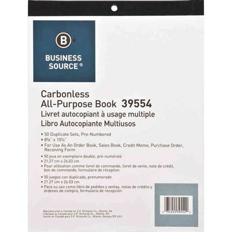 All Purpose Carbonless Forms Book By Business Source Bsn39554