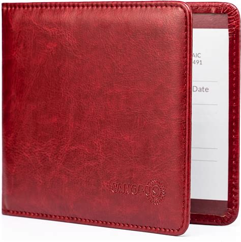 Amazon Com Canopus Car Registration And Insurance Holder Pu Leather