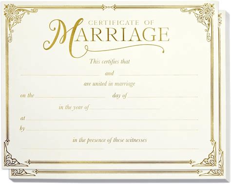 Amazon Com Juvale 48 Pack Marriage Certificates With Gold Foil Edges