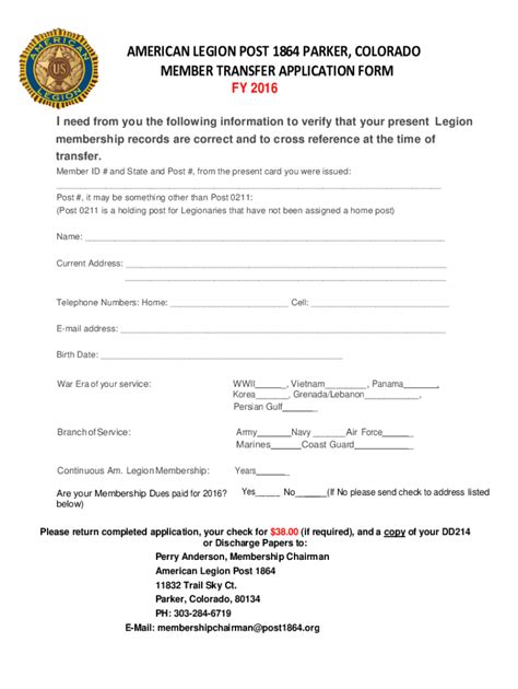 American Legion Transfer Fill Out And Sign How To Get Your Doctor