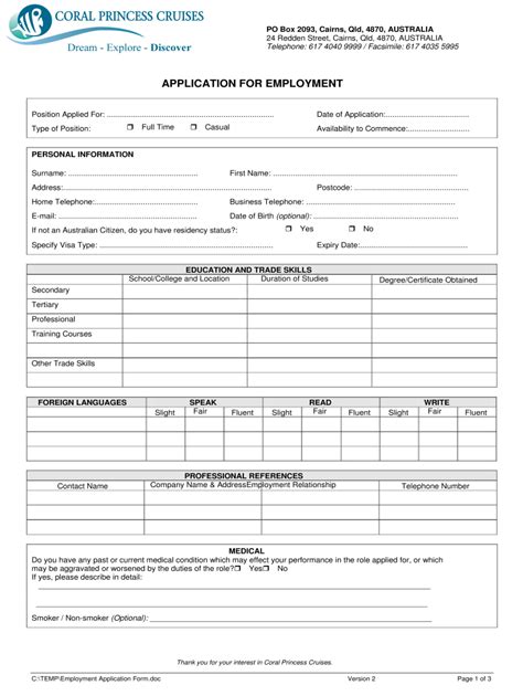 American Princess Cruise Agency Registration Fill Online Printable