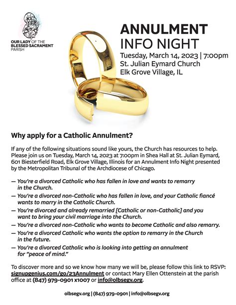 Annulment Info Night Our Lady Of The Blessed Sacrament Parish