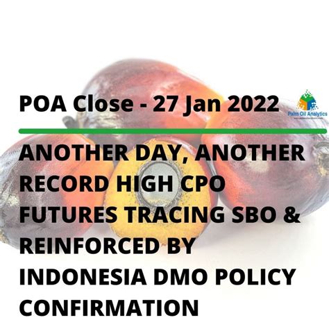 Another Day Another Record High Cpo Futures Tracing Sbo Amp After Indonesia Confirms Dmo Policy