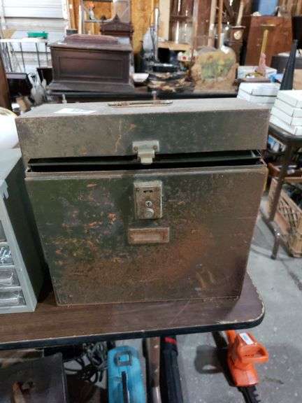 Antique Metal File Keeper With Radio Service Men Amp 39 S Association Paperwork Trice Auctions