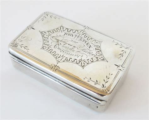 Antique Tobacco Tin Rare Sterling Silver Case Circa