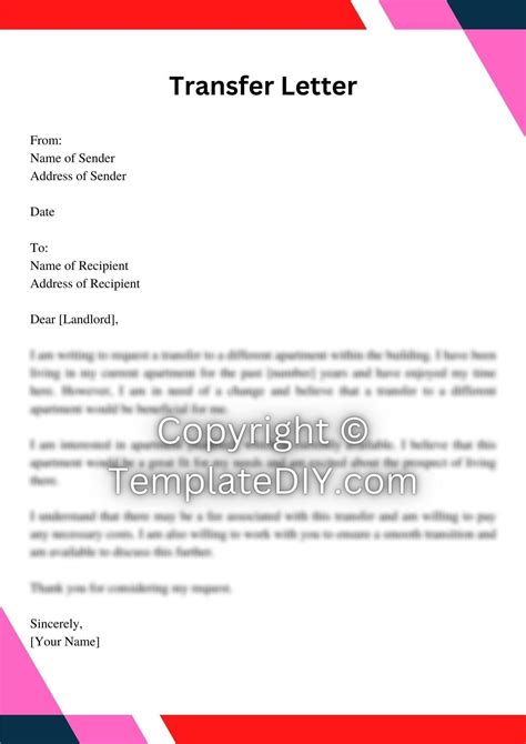 Apartment Transfer Letter Sample With Examples In Pdf Amp Word In 2023 Lettering Being A