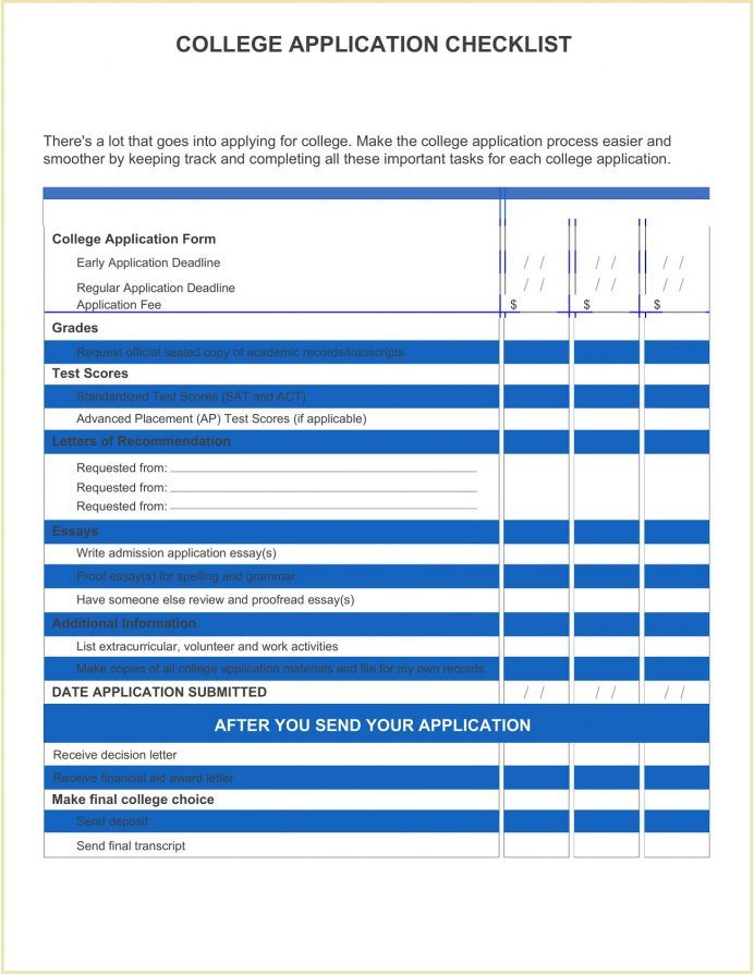 Application Checklist Template 13 Free Samples Examples Format