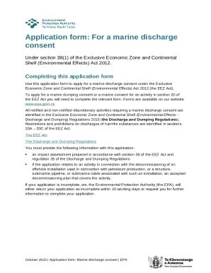 Application For A Marine Discharge Consent Doc Template Pdffiller