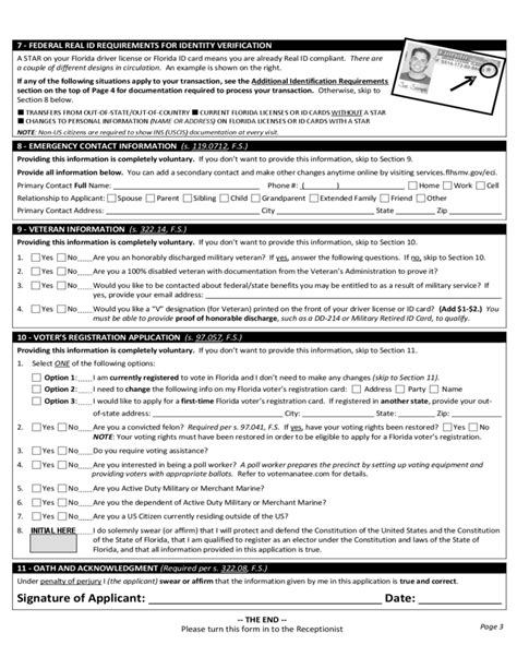 Application For Driver License Or Id Card Florida Free Download