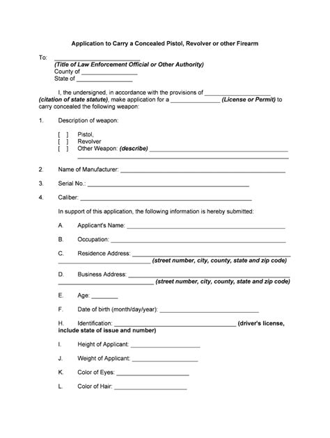 Application For License To Carry A Concealed Handgun Ohio Form Fill