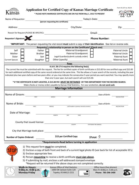 Application For Marriage License Kansas 2014 2024 Form Fill Out And