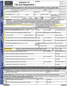 Application For Title And Registration Oregon Trail R