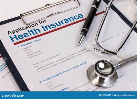 Application Form For Health Insurance Paperwork Questionnaire Pen