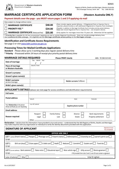 Application Of Marriage Form Printable Pdf Download