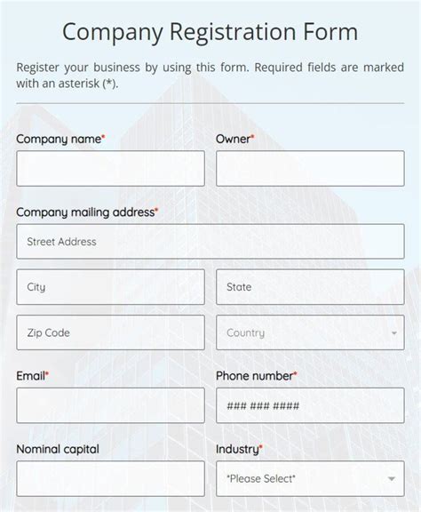 Application To Register A Company Form Free Download