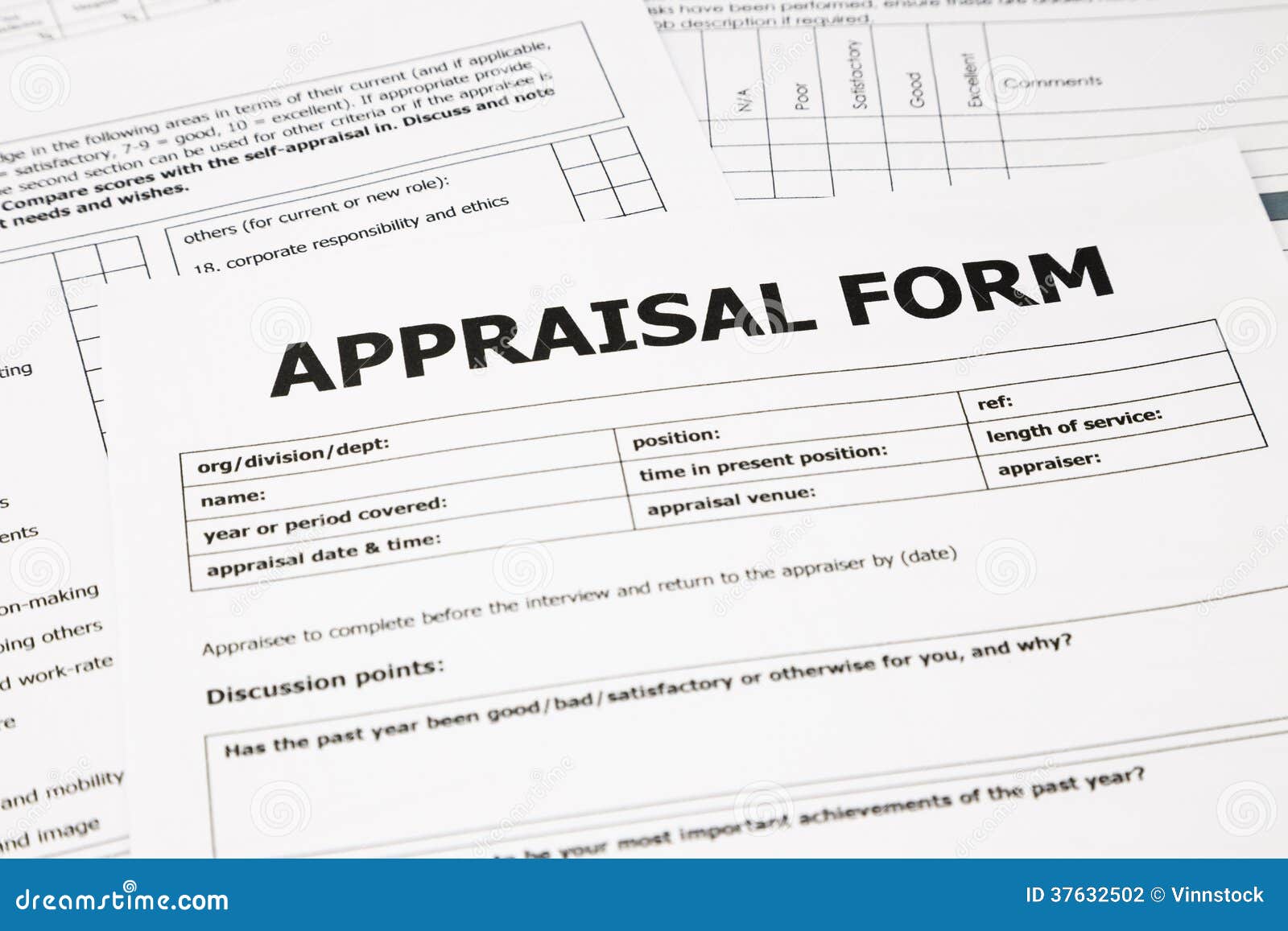 Appraisal Form And Paperwork Stock Photography Image 37632502