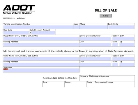 Arizona Bill Of Sale Forms And Requirements For, 58% Off