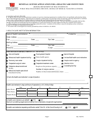 Arizona Renewal License Application For A Health Care Institution