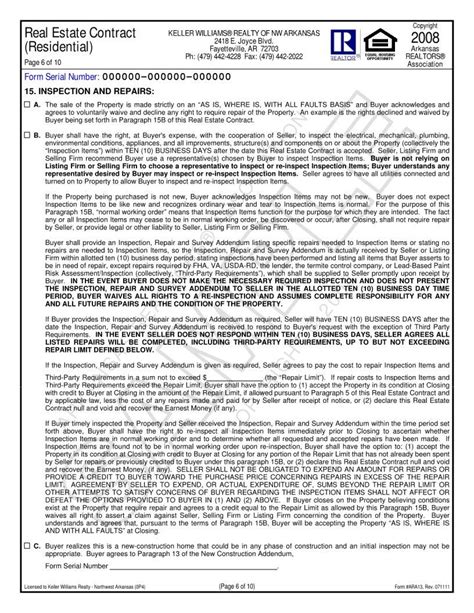 Arkansas Real Estate Contract Residential Pdf Form Formspal