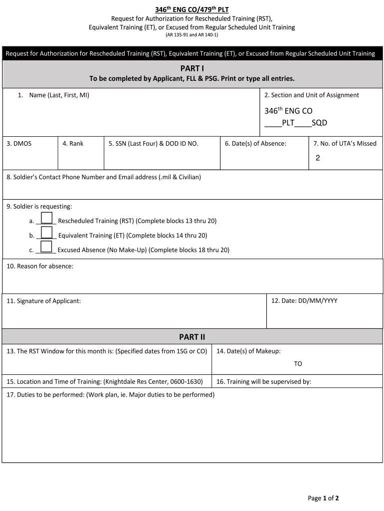 Army Reserve Rst Form Fill Online Printable Fillable Blank Pdffiller