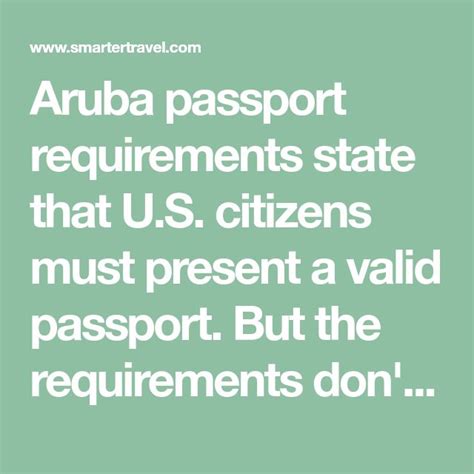 Aruba Passport Requirements Do I Need A Passport To Go To Aruba