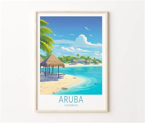 Aruba Travel Poster Aruba Caribbean Poster Print Aruba Caribbean