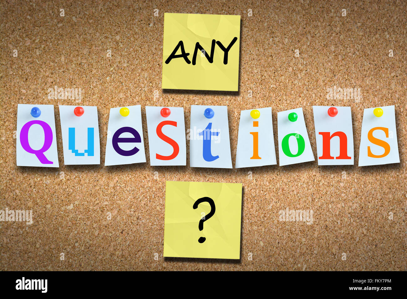 Asking For Questions After A Presentation On Cork Billboard Stock Photo Alamy