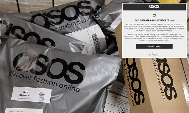 Asos Announces New Refund Policy To Crack Down On Serial Wear And Return Offenders Daily Mail