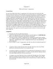 Assignment 9 Fmla And Workers Comp Docx Assignment 9 Fmla And Workers Compensation Lecture