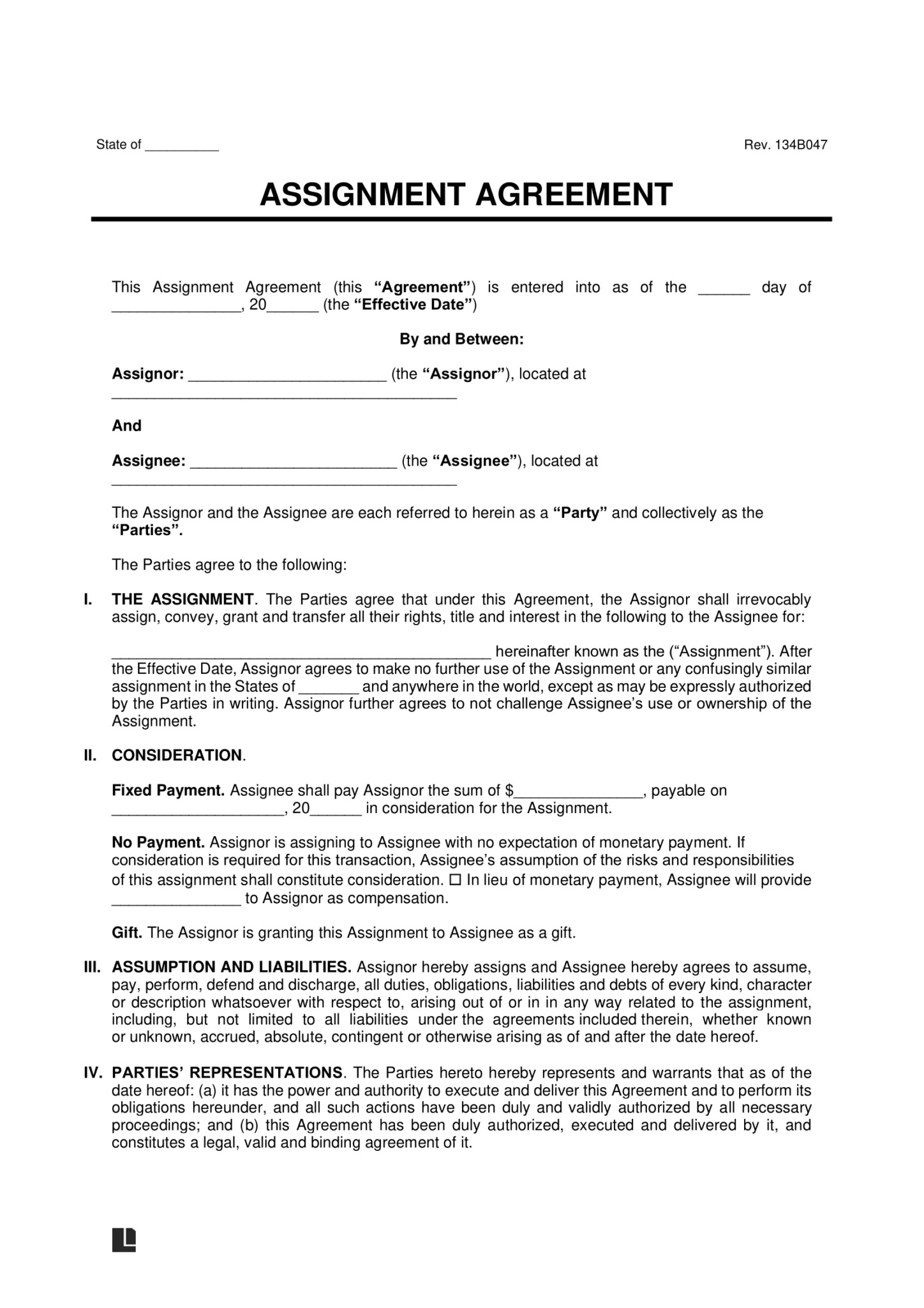 Assignment Purchase Agreement Form Assignment Of Purchase Agreement