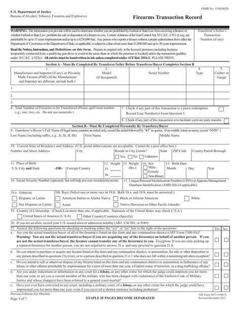 Atf Form 4473 5300 9 Fill Out Sign Online And Download Fillable