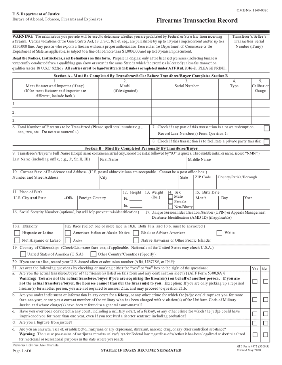 Atf Form 4473 Pdf Amulette