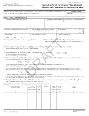 Atf Form 6 Application And Permit For Importation Of Firearms