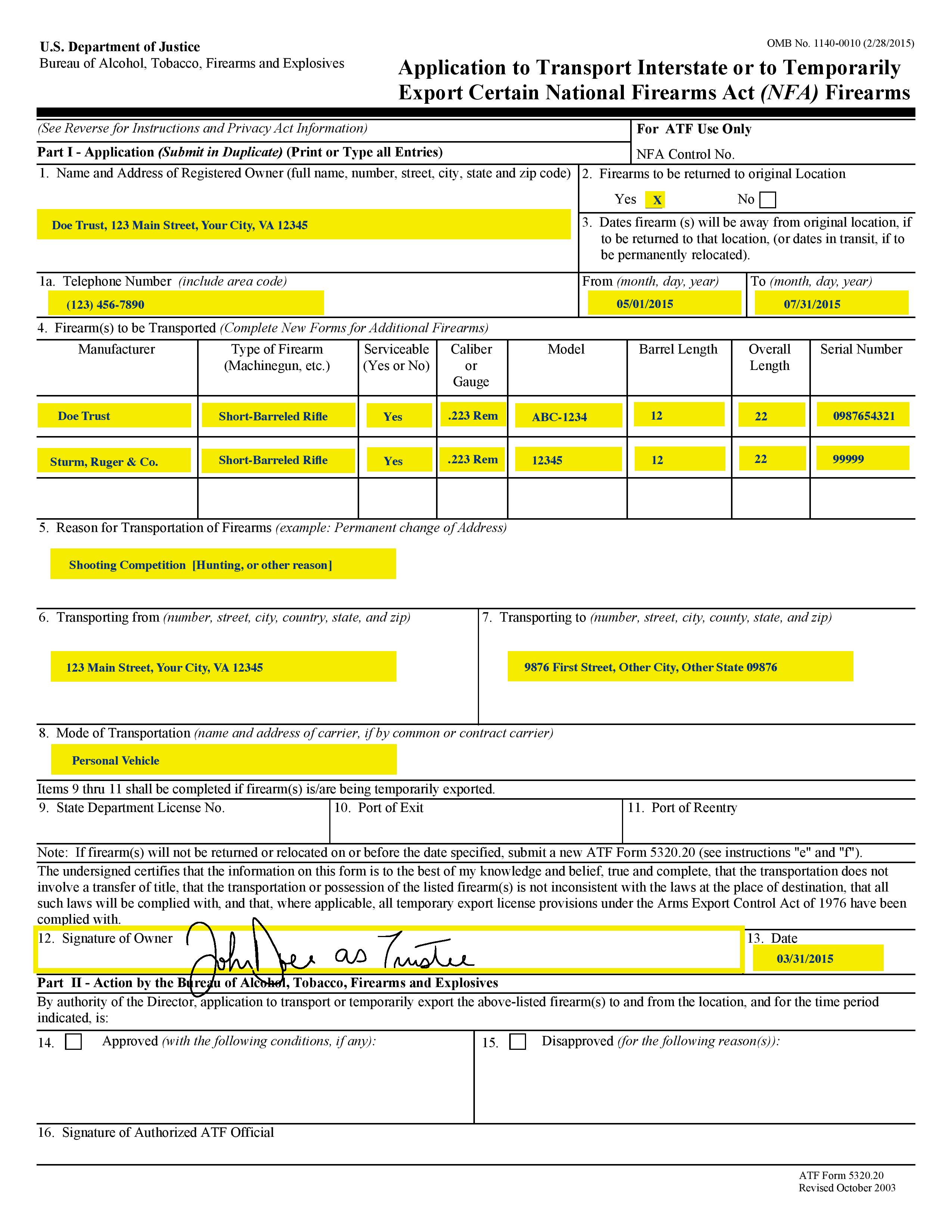 Atf Form 6Nia Fill Out Printable Pdf Forms Online