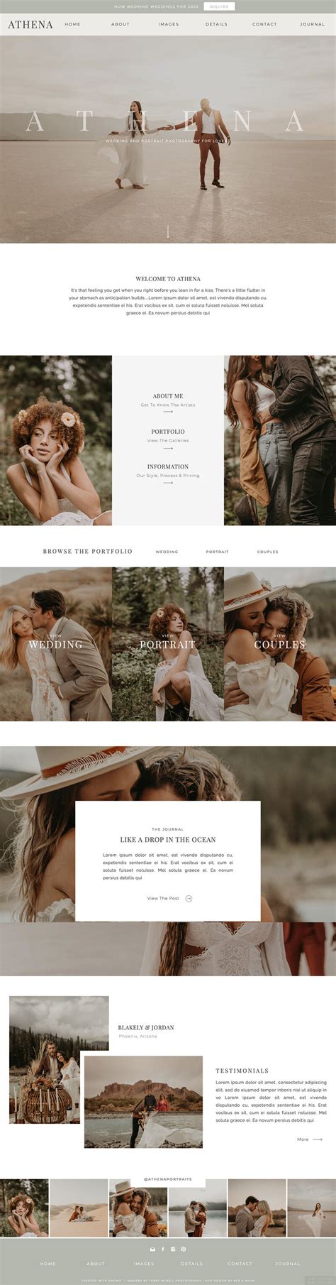 Athena Showit Website Template For Photographers