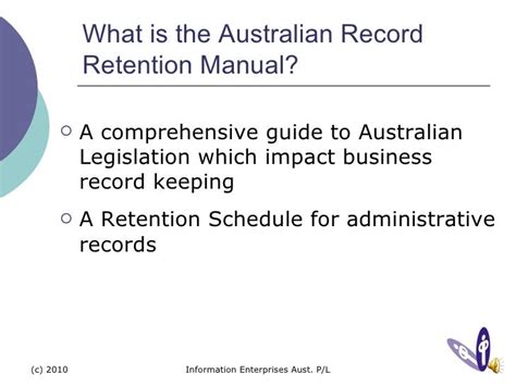 Australian Records Retention Manual What Is It V3 Full Screen