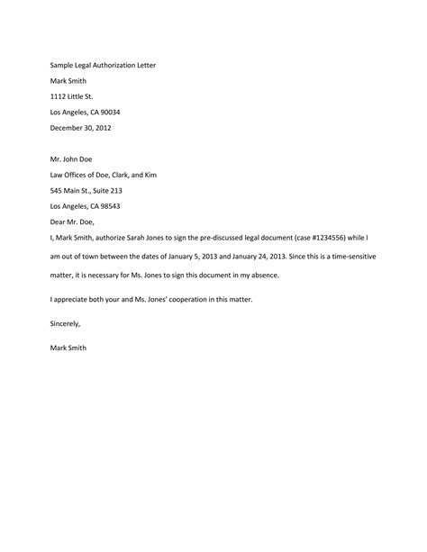 Authorization Letter Sample Template