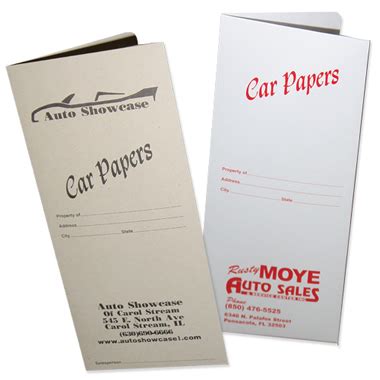 Automotive Document Folders Admore Folders