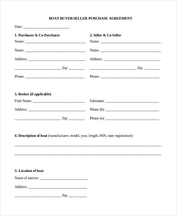 Az Printable Boat Form For Selling Boat Printable Forms Free Online