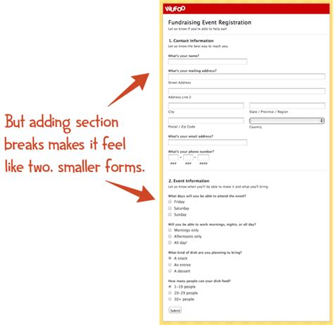 Back To Basics Use Section Breaks To Make Your Forms Easier To Fill Out Wufoo