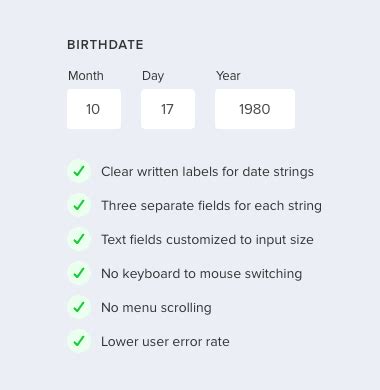 Bad Practices On Birthdate Form Fields