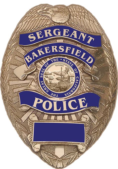 Bakersfield Police Sergeant Department Officer S Badge All Metal Sign