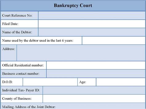 Bankruptcy Court Form Editable Pdf Forms